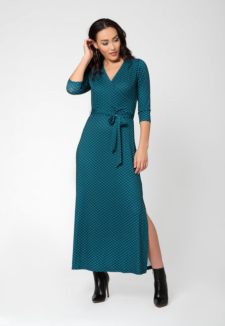 Leota Women's Perfect Wrap Maxi Dress Blue Size M by Steals