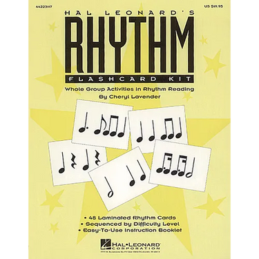 Hal Leonard's Rhythm Flashcard Kit - 48 Pack - Laminated Music Flash Cards for Piano - Educational Flash Cards for Kids of 5-8 Grades - Music Theory F