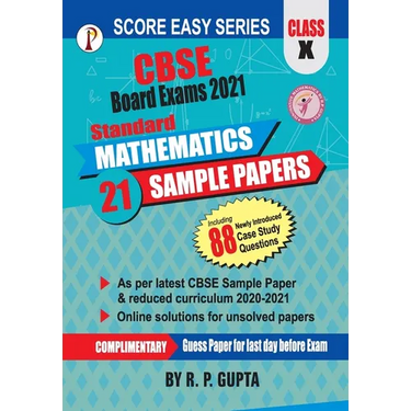 Score Easy Series Class X: CBSE Board Exams 2021 Standard Mathematics 21 Sample Papers