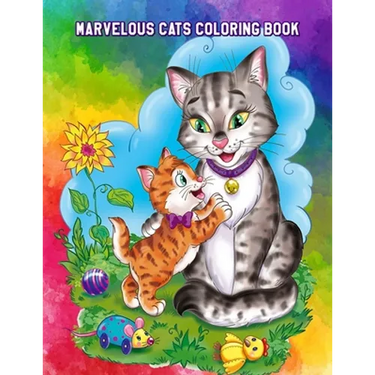 Marvelous Cats Coloring Book: Easy Educational Coloring Pages of Cats for Boys & Girls Ages 4-8