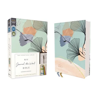 Niv, Journal the Word Bible (Perfect for Note-Taking), Leathersoft, Teal/Floral, Red Letter, Comfort Print: Reflect, Take Notes, or Create Art Next to