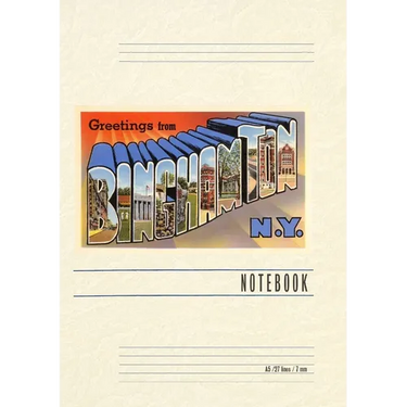 Vintage Lined Notebook Greetings from Binghamton, New York