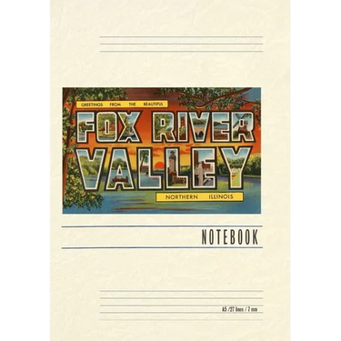 Vintage Lined Notebook Greetings from Fox River Valley, Illinois