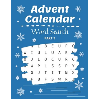 Advent Calendar Word Search: Christmas Puzzle Activity Book with Coloring Part Holiday Countdown for Gift