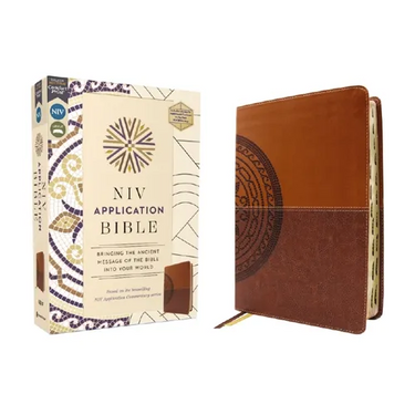 NIV Application Bible, Leathersoft, Brown, Red Letter, Thumb Indexed, Comfort Print: Bringing the Ancient Message of the Bible Into Your World