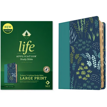 NLT Life Application Study Bible, Third Edition, Large Print (Leatherlike, Meadow Teal, Indexed, Red Letter)