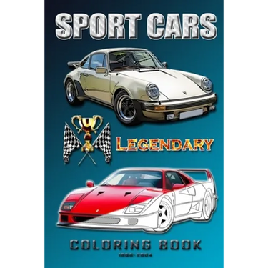 Legendary sports cars 1960-2004.: Coloring book for all ages.