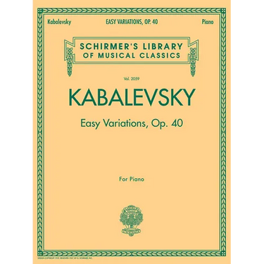 Easy Variations, Op. 40: Schirmer Library of Classics Volume 2059