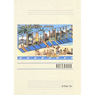 Vintage Lined Notebook Greetings from Melbourne, Florida