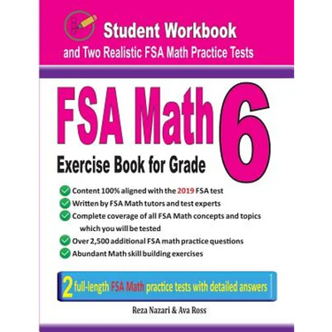 FSA Math Exercise Book for Grade 6: Student Workbook and Two Realistic FSA Math Tests