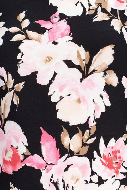 Nine West Crew Neck Sleeveless Floral Print Zipper Back A-Line ITY Dress by Curated Brands