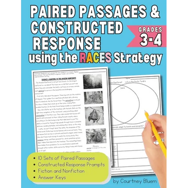 Reading Paired Passages and Constructed Response for Grades 3 to 4 - Fiction and Non-Fiction: Using the RACES Strategy