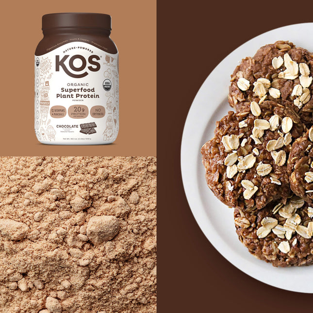 KOS Organic Plant Protein, Chocolate, 28 Servings by KOS.com