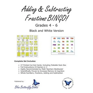 Adding & Subtracting Fractions BINGO! (Black & White Version)