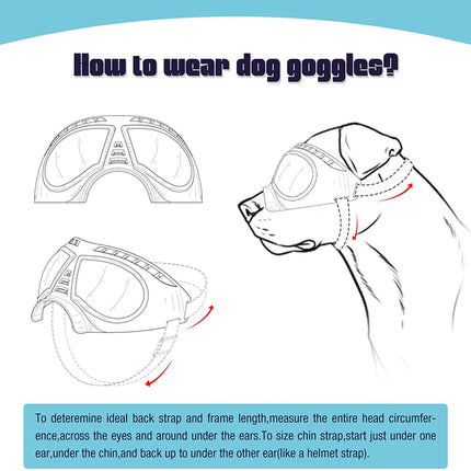 Dog Sunglasses/Goggles, Pet Glasses with Adjustable Strap for Medium or Large Dogs _mkpt44 by Js House