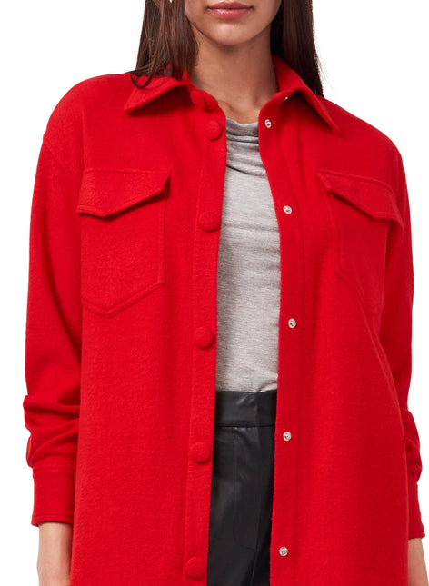 Vince Camuto Women's Cotton Blend Shirt Jacket Red Size Medium by Steals