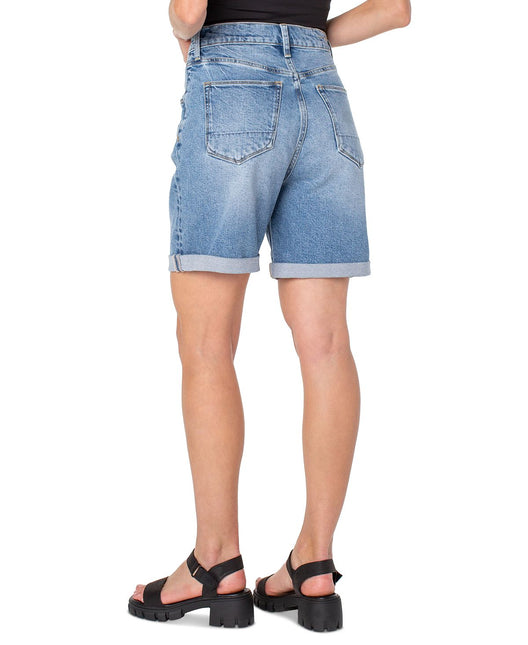 Earnest Sewn Women's Cuffed Pleated Denim Shorts Blue by Steals