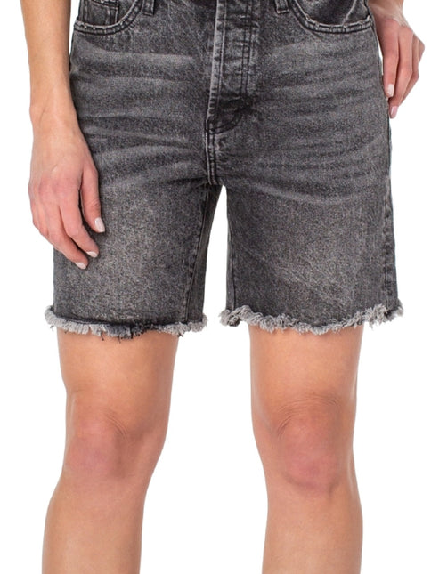 Earnest Sewn Women's Frayed Hem Denim Shorts Gray by Steals