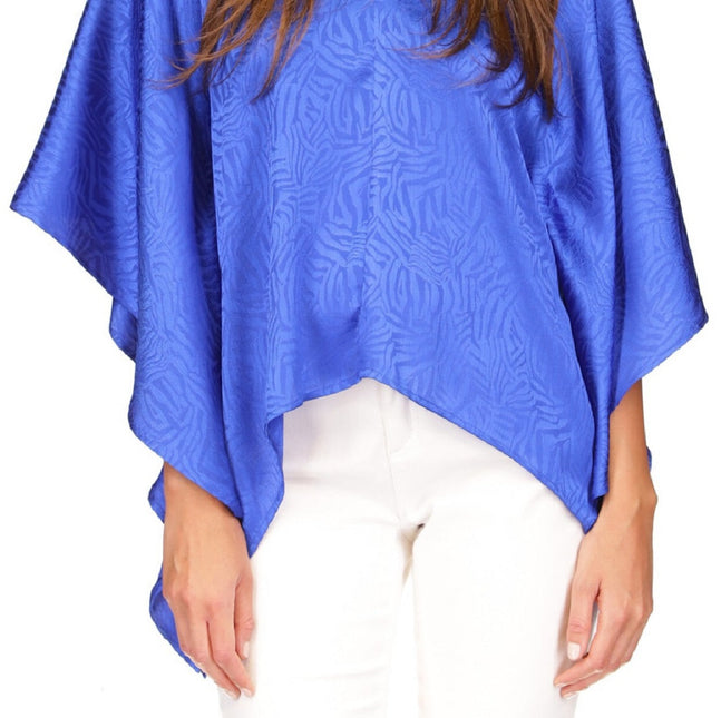 Michael Kors Women's Jacquard Handkerchief Hem Top Blue Size Small by Steals
