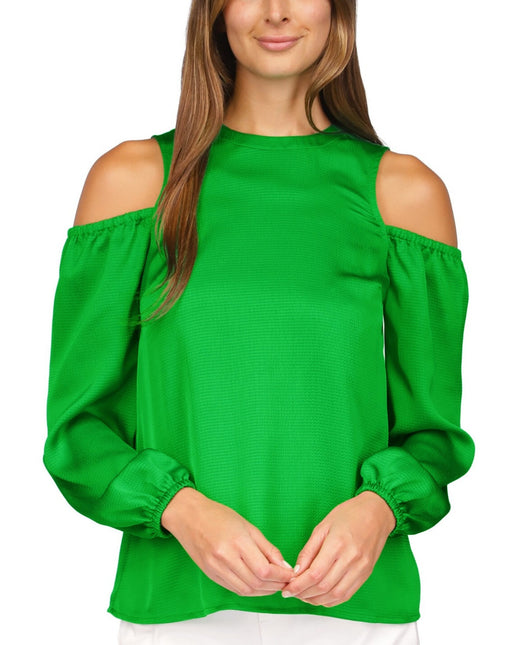 Michael Kors Women's Satin Cold Shoulder Top Green Size X-Small by Steals
