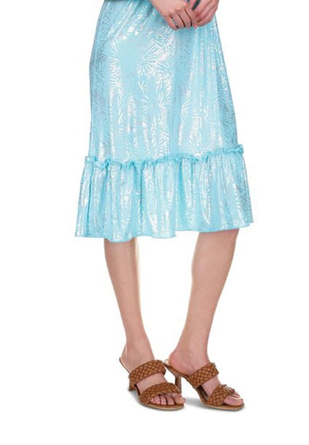 Michael Kors Women's Foil Print Smocked Midi Dress Blue by Steals