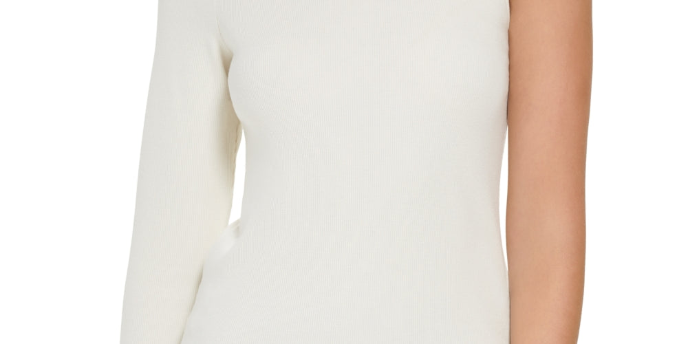 Calvin Klein Women's One Shoulder Turtleneck Top White Size Medium by Steals