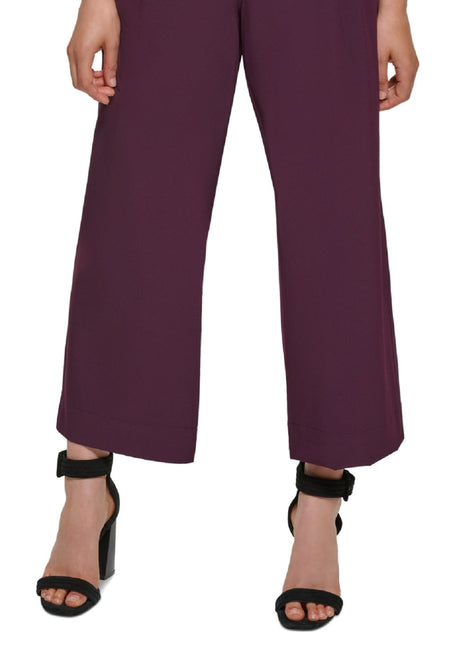Calvin Klein Women's Women's Wide Leg Cropped Pants Purple Size Large by Steals