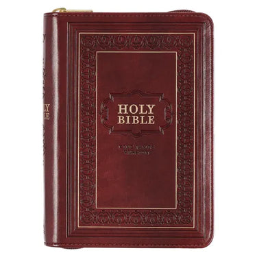 KJV Bible Compact Large Print (Faux Leather, Burgundy W/Zipper)
