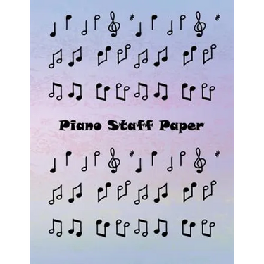 Piano Staff Paper: Treble Clef And Bass Clef Empty 12 Staff, Piano Manuscript Pape