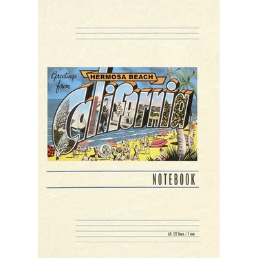 Vintage Lined Notebook Greetings from Hermosa Beach