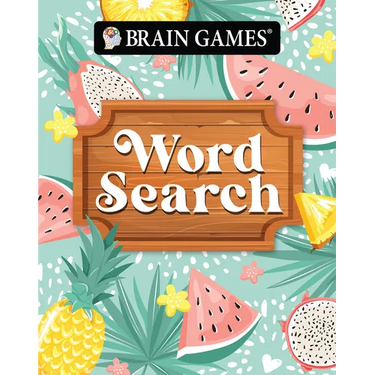 Brain Games - Take Along - Word Search - Summer-Themed Fruit Design Portable Puzzle Book