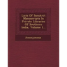 Lists of Sanskrit Manuscripts in Private Libraries of Southern India, Volume 1...