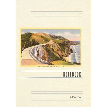 Vintage Lined Notebook Greetings from Big Sur