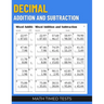 Math Timed Tests: Decimal Addition and Subtraction