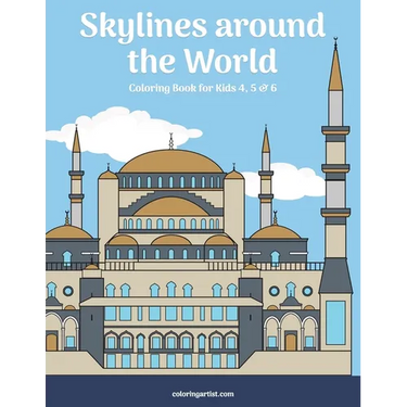 Skylines around the World Coloring Book for Kids 4, 5 & 6