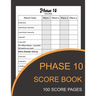 Phase 10 Score Book: Phase Ten Card Game Record Keeper Book and Writing Note to Record Your Scores Playing Phase 10