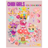 chibi girls coloring book: Famous Kawaii Anime Girls.Adorable characters in manga scenes