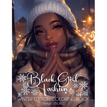Black Girl Fashion Winter Coloring Book