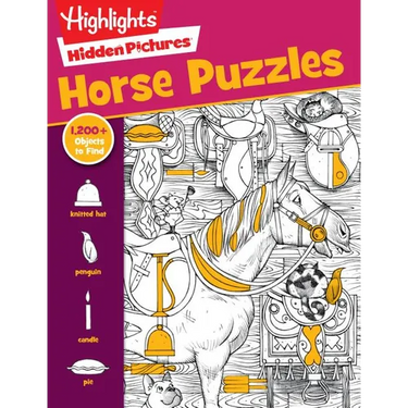 Horse Puzzles: Over 100 Search and Find Puzzles, Barns, Stables and Riding Adventures, Horse-Themed Hidden Pictures Activity Book for Kids 6 and Up