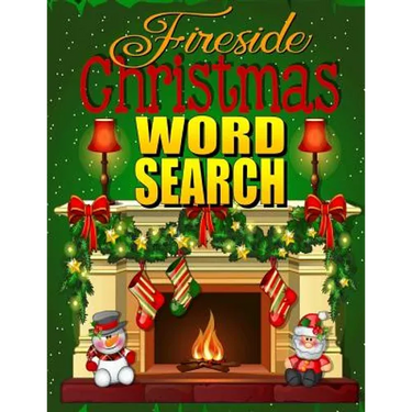 Fireside Christmas Word Search: Easy Large Print Puzzle Book for Adults & Kids: PLUS 30 Christmas Coloring Pages for Relaxation: Great Christmas Stock