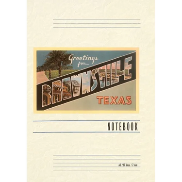 Vintage Lined Notebook Greetings from Brownsville, Texas