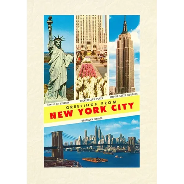 Vintage Lined Notebook Scenes, Greetings from New York City