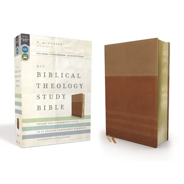 NIV, Biblical Theology Study Bible, Imitation Leather, Tan/Brown, Comfort Print: Follow God's Redemptive Plan as It Unfolds Throughout Scripture