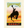 Vintage Lined Notebook Greetings from Basalt, Bronco
