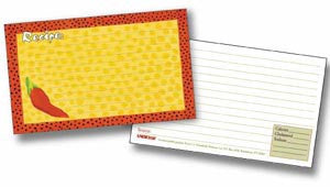 Labeleze Recipe Cards with Protective Covers 4 x 6 - Chili Peppers by FreeShippingAllOrders.com