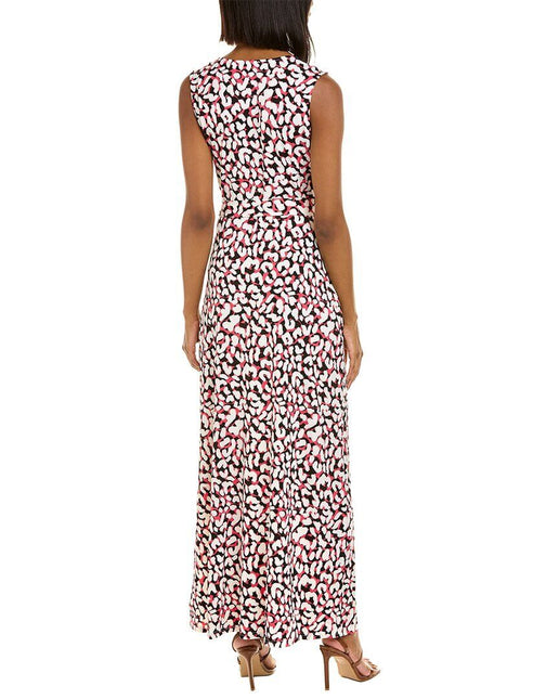 Leota Women's Sleeveless Perfect Wrap Maxi Dress in Brushstroke Leopard Fruit Dove Black Small Lord & Taylor White Size S by Steals