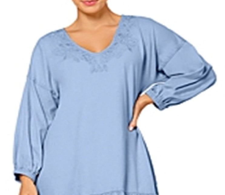 Leota Women's Embroidered Luna Dress in Chambray Blue Small Lord & Taylor Blue Size S by Steals