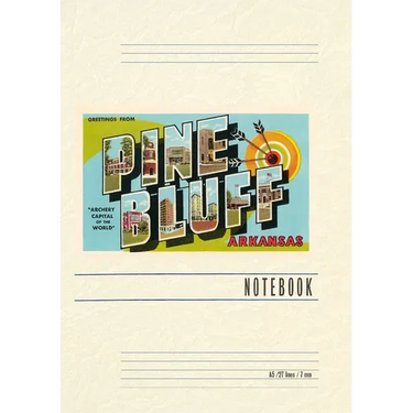 Vintage Lined Notebook Greetings from Pine Bluff, Arkansas