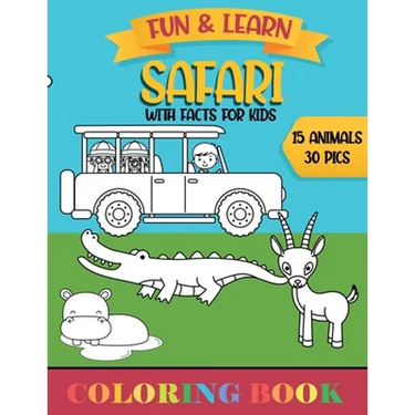 Safari: Coloring Book with fun facts for kids