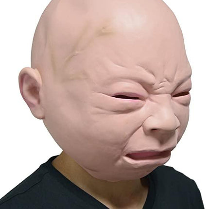 Halloween Costume Party Baby Mask Full Head for Adults Latex Cry Baby Mask by Js House - Vysn